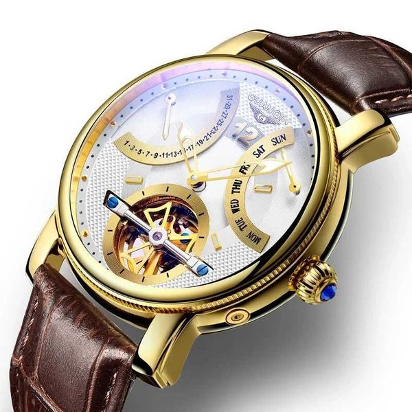 Orologi da polso Guanqin Nuovo TOURBILLON LUXI MECCANICO PER UOMINO SETTIMANE CALENDARIO DEL CAPITORE MENS IN MENS ES SCHEDA CHE SCHEDA DEGLI D240430 D240430