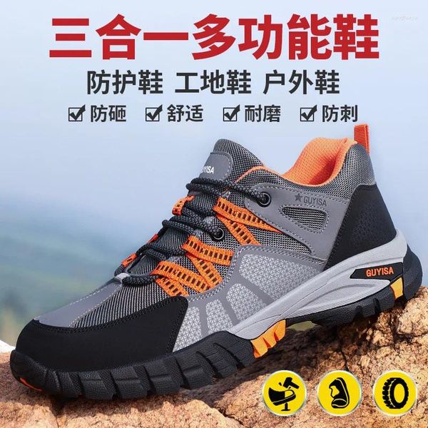 Fitness ayakkabıları erkek spor ayakkabılar örgü yürüyüş kaynakçının güvenlik çalışması nefes alabilen koruyucu xl boyutu 36-46 satış