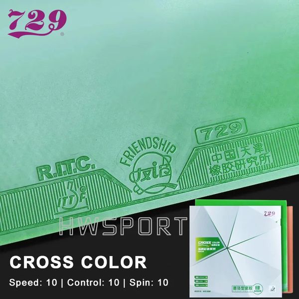 729 Cross Green Table Tennis Rubber Sticky Energy Ping Pong с одобренным ITTF 240422