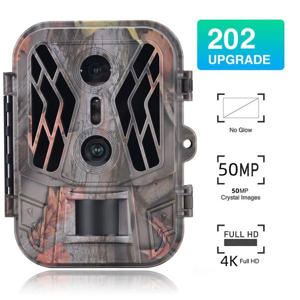 Camera da pista per esterni 50 MP 4K HD Night Vision Trap Game Induzione infrarossi innescata Video Waterpoof Wildlife Scouting Cam 240426