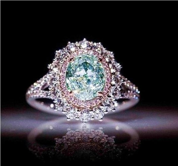 NEU Pink Crystal CZ Frauen Ringe hochqualitativ hochwertige klassische Damen Engagement Eheringe Frauen Eingelegtes Green Topaz Ringe Whole Jew1999747