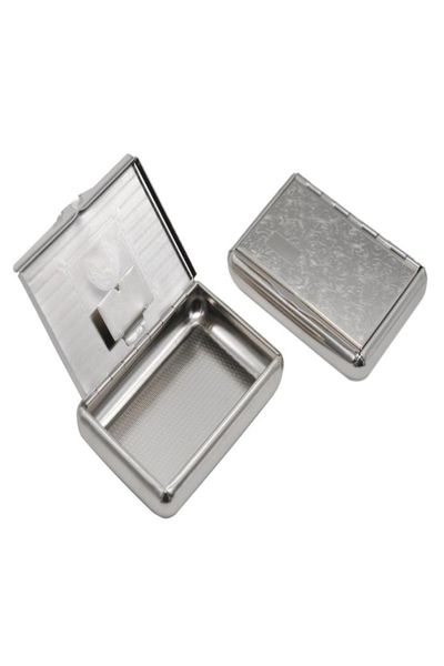 1 x Paslanmaz Çelik Metal Sigara Tütün Kutusu 77mm Sigara Kağıt Depolama Çantası Logonuzu Özelleştirebilir8991421