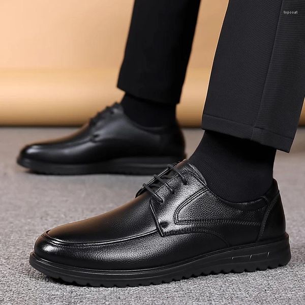 Scarpe casual maschile da uomo in pelle da incontri di lusso di lussuoso matrimonio maschio black oxfords calzature business