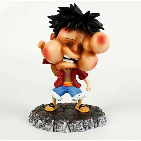 Action oyuncak figürleri anime tek parça aksiyon figür bebek maymun d luffy çocukluk komik q versiyon figürine sevimli koleksiyon model masaüstü süs oyuncak