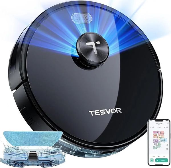 S5 Max Robot Vacuum e MOP Combo 6000Pa Robótico Limpador LIDAR NAVEGIATION5200MAH260MINS APP APP C 240418