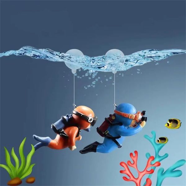 Mini Figuras do mergulhador Miniaturas Flutuante Ball Aquarium decoração de peixes paisagismo Ornamentos ACESSÓRIOS Aquáticos 240429