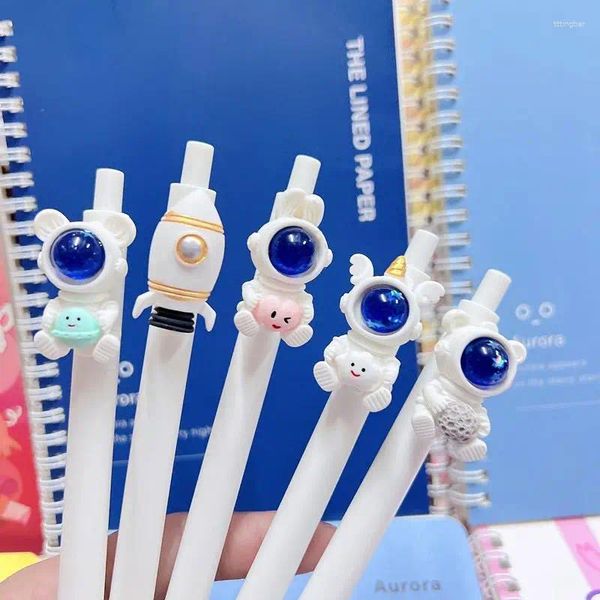 5pcs / set niedliche Gel Pen Kawaii Astronauten 0,5 m schwarze Tinte School Stationery Office Lieferanten Geschenke