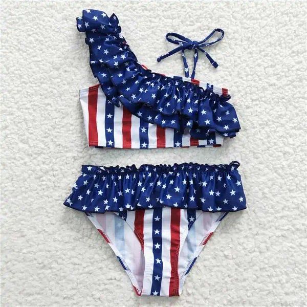 Set di abbigliamento Fashion NABY GAIL BAILD Day Stars and Stripes Swimsuit Suitwholesale Boutique Bambini da spiaggia abiti Western Styles Western