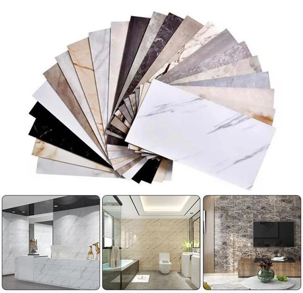 Adesivi a parete moderni spessi piastrelle autoadesive pavimento in marmo sfondi macinati da bagno in PVC mobili per mobili decorazioni per la camera 7073711
