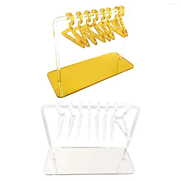 Bolsas de jóias Clear Acrylic Casat Display Stand 8 Hangers Rack de armazenamento durável para cabeceira de abotoadia