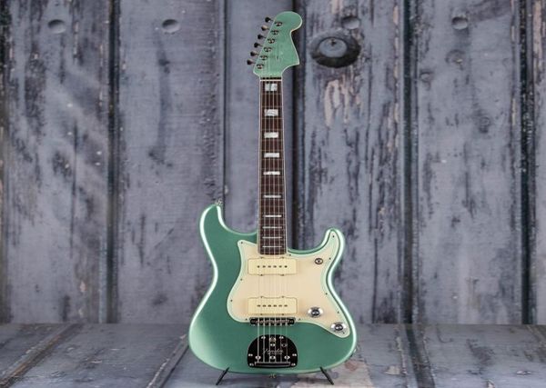 Jazz Strat Mystic Surf Green Высококачественный ST 6 Strings Electric Guitar Hrome Перекрытая аппаратная доставка8837213