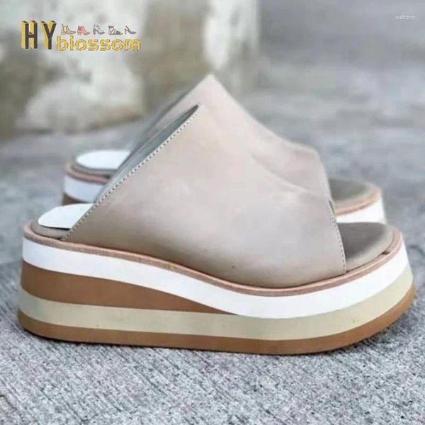 Slippers 2024 Wedge Women Shoes Summer Peep Toe Sandals Fashion Platform Outdoor Casual шлепанцы Большой размер 35-43