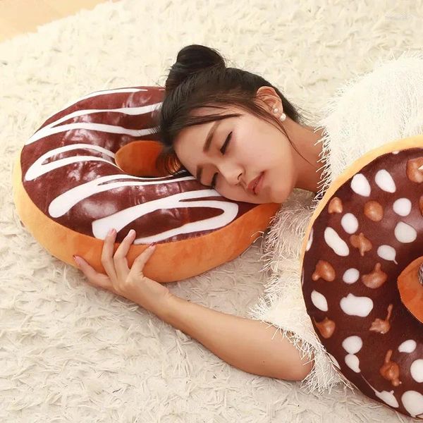 Travesseiro almoço de almoço cadeira de cintura luxuosa simulação de chocolate Donut Toy Office