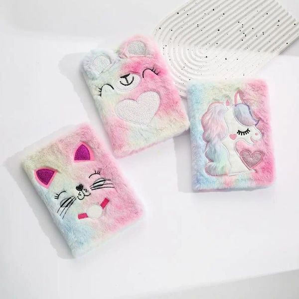 Diary Note Pad ricamato peluche Notebook Book Book Account a5 planner giornaliero peloso Scrapbooking Kawaii Books