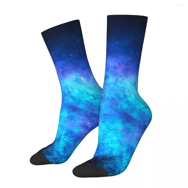 Donne calzini blu galassia star star molla stelle stocking gotico unisex soft design cicling anti batterico