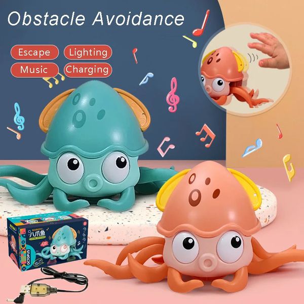 Dançando Octopus Ruge Away Toy para bebês rastejando escape interativo fuj a oy Toys Baby Birthday Gift VIP Drop com Box 240514