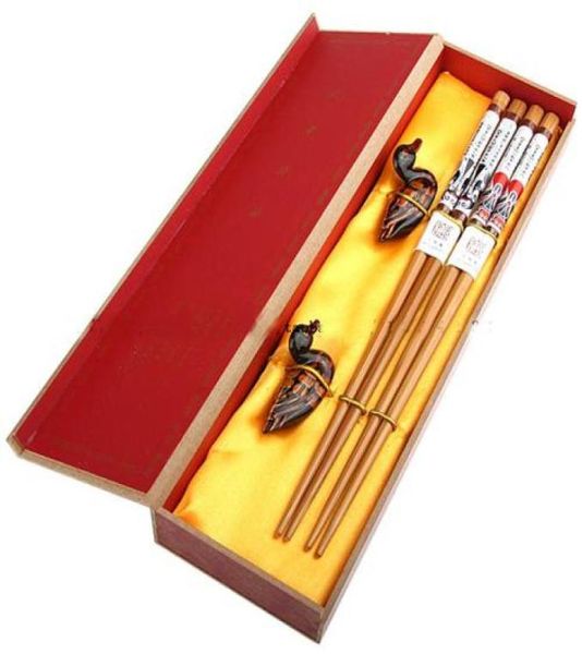 Дешевые декоративные палочки для китайской деревянной печать 2 Подарочная коробка 2 Set Pack 1Set2pair 9485275
