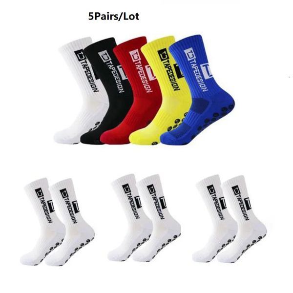 5 Paare in Anti -Slip -Fußballsocken für Männer Frauen im Freien Sport Grip Sweat Absorption und Geruchsprävention 240430