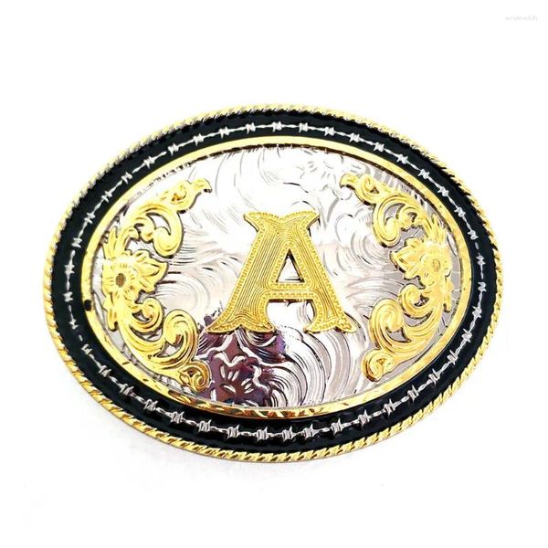 Cinture cinture in denim occidentale fibbia da una a z oro argento a due colori elettroplanti in lega di zinco personalizzati uomini e donne cou cou