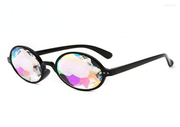 Óculos de sol os óculos rave homens redondo caleidoscópio Mulheres Partido Prism Lente Difracted Lens EDM feminino3090017