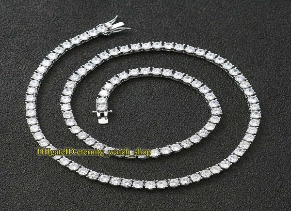 Европейская и американская хип -хоп 5 -мм серебристого CZ Diamonds Tennis Chain Mens Out Diamond Bracelet Countrace Пара теннисная цепь ETE9474150