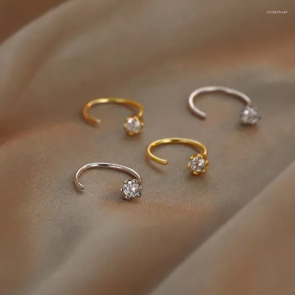 Bolzenohrringe INS Trendy silbrig goldener für Frauen glänzender Schmuck Süßes kühles Temperamentzubehör