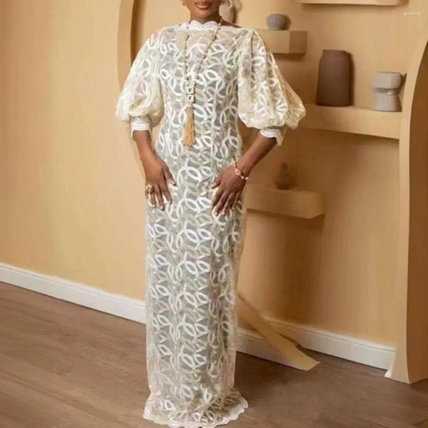Этническая одежда элегантные африканские платья для женщин Дасики Летнее осенние кружев