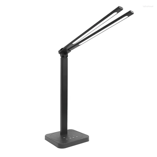 Tischlampen LED Double Head Desk Lampe Swing-Arm Piano Verstellbarer Helligkeit Farbtemperatur für Zuhause