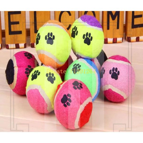 Designer verde 50pcs/lote mais barato Pet Dog Toy Tennis Balls Run Play Play Play Toy Chew Toys Random Fashion Colors 425