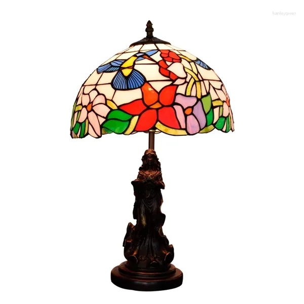 Lâmpadas de mesa Lâmpada antiga Base Lampara Stain Glass Lampada Lustre Outlet Tiffany