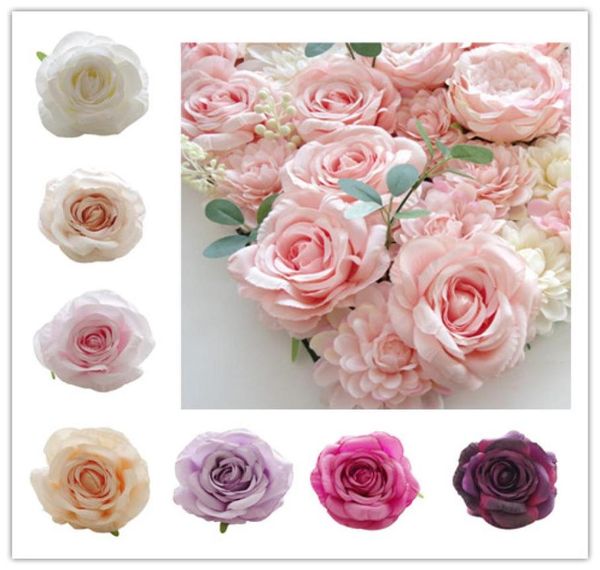 50pcs 12cm 11Color Simulação Artificial Silk Rose Flor Rose Head Diy Wedor Wall Arch Decoração Flor Flor Home Garland Hair ACC6396791