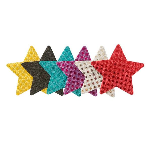 DNC018 Star Shape 82 cm Sicurezza ustosa sexy Spazzolatura Bling Nipple Protect Covers Adesile Bamming Tit con paillettes Molti Colo3423989