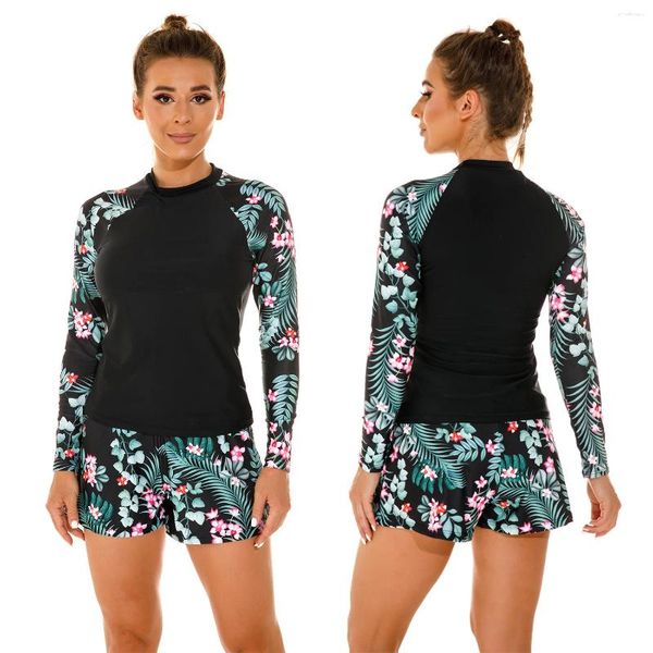 Swimwear femminile RashGuard Swimsuit Women 2024 Sexy Long Maniche Abbigliamento da sole Sport Sport Surfing Surficing Bareding Consuety Plus size