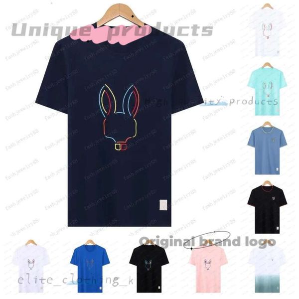 Psych Summer Casual Camista Menções Esqueleto do Squeleto de Rabbit 2024 Novo Design Multi Style Cotton Shirt Fashion Designer Letter Camise