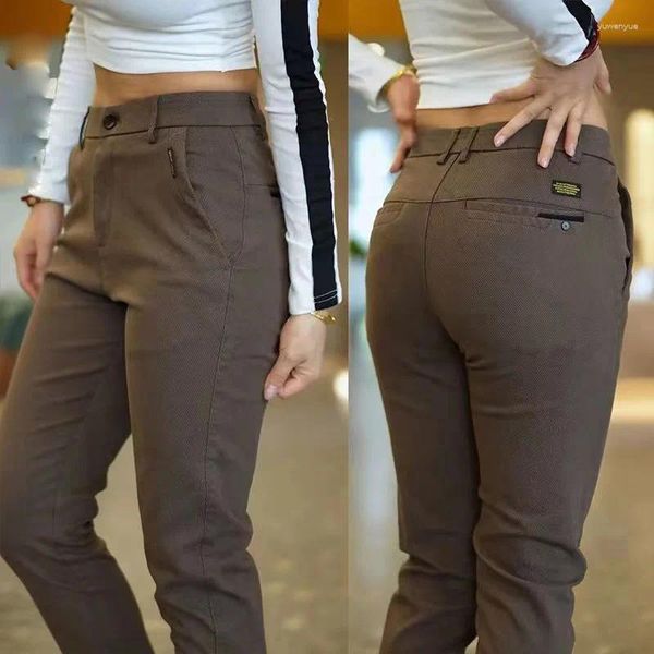 Herrenhosen Frühlingsherbsthosen grau Khaki Mode Casual Style Business Smart Slim gerade Beinelastiz