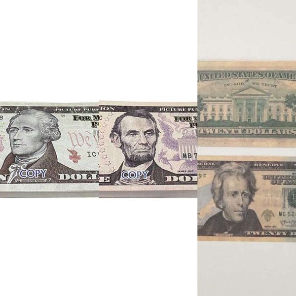 50% Size USA Dollar Party liefert Request Money Movie Banknote Paper Novel Toys 1 5 10 20 50 100 Dollar Währung gefälschter Moneycocoq