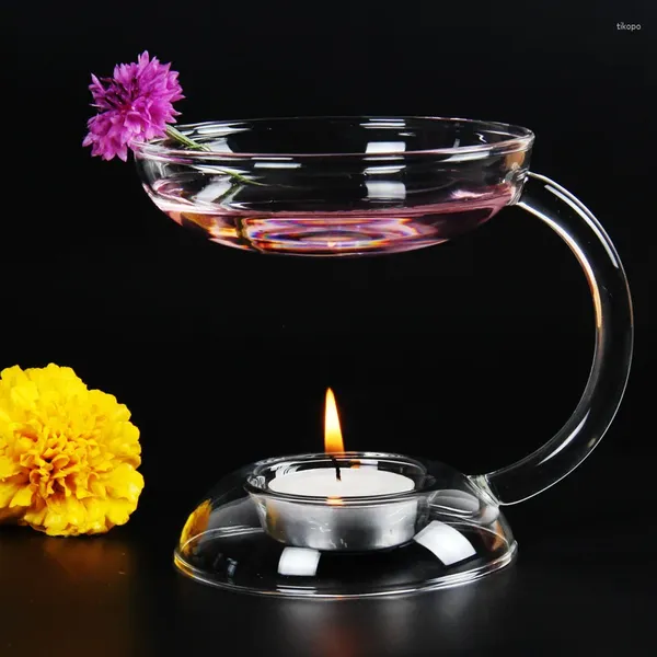 Titulares de vela 2024 Multifunction Crystal Glass Tea Light Setor Refine Oil for Restaurant European Style Elegante decoração de casa