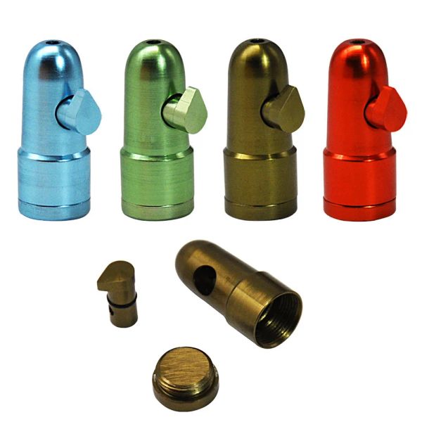 Metal Mini proiettile Snuff Snorter Smoke Shop H.44 mm colorato sneff Dispenser Box Squama