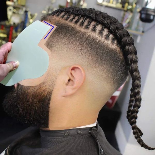Neue Haarlinienverbesserungskarte Bart Faser Dense Optimization Board Spray Board Haircut Styling Card Friseur-Haarstyling-Werkzeuge für Barber-Bart-Faser-Enhancer-Set