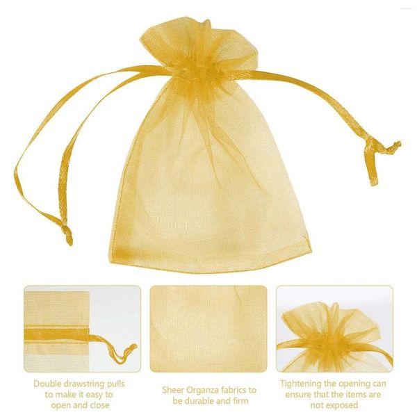 Embrulhe de presente 100pcs sacos de organza pura 7x9 cm Solid Wedding Party Favor com jóias de jóias de jóias de jóias