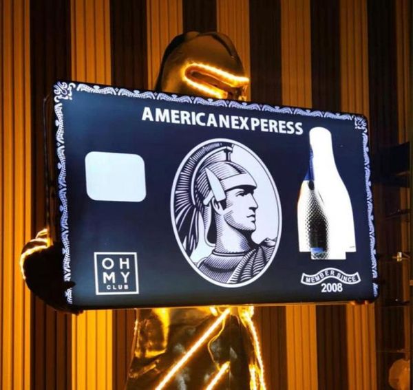 LED American Express Amex Bottle Apresentador recarregável Champagne Glorifier Exibir bandeja de serviço VIP para Lounge Bar Night Club5523878