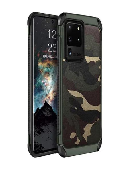 Camuflagem híbrida de armadura acidentada para iPhone 12 mini 11 Pro Max XS Max XR 6S 7 Plus Samsung S21 Ultra Note203512753