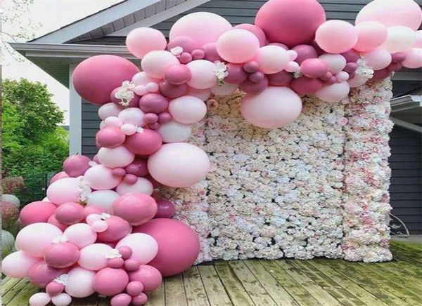 Pink Balloon Garland Arch Kit Chrome Rose Gold Latex Birthday Party Decor Kids Wedding Baby Charf Girl Decoration 2203214631334