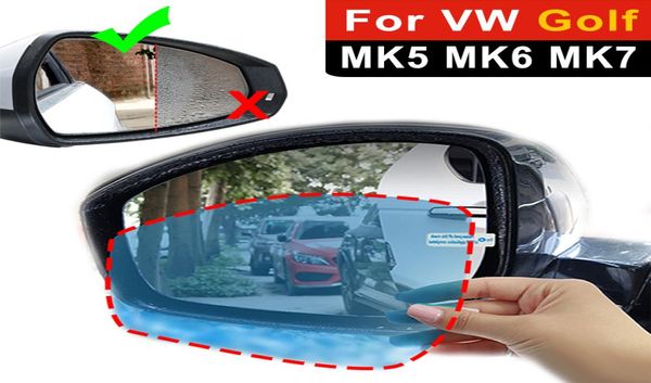Finestra a specchio per auto anticruola Finestra Adesivo per pellicola trasparente per VW Golf 5 6 7 MK5 MK6 MK7 Retrovisore laterale Retroview Glass Proop Protector6380246