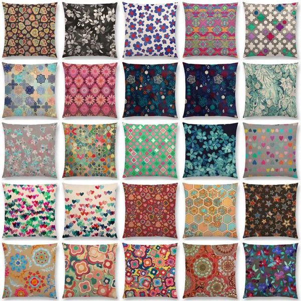 Cuscino colorati motivi geometrici marocchini marocchini a mosaico esagono stelle cuori fiori graziosi cover auto divano lancio