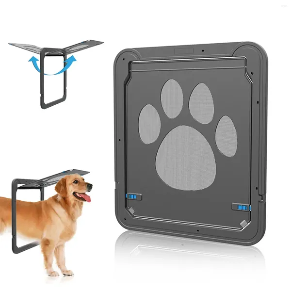 Porta de gato de tela de pet -tel de vestuário para cachorro portas grandes para interiores exteriores com ímã Lankable Flap Net Patio Janela qualquer animal