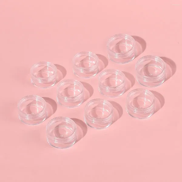 Garrafas de armazenamento 10pcs 10g redondo frascos transparentes com tampa de tampa de parafuso para pequenas jóias de retenção/mistura de tintas acessórios de arte e outras embarcações