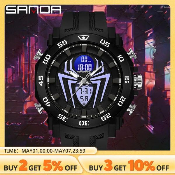 Relógios de pulso Sande Watches Sport Sport Military Quartz Assista a 50m Desempenho de pulso à prova d'água para o relógio masculino Stopwatch Rellogios Masculino