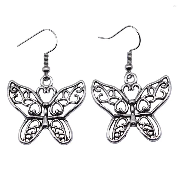 Dangle Ohrringe 1Pair Butterfly Ohr Piercing Accessoires Schmuckmaterialien Großhandel Hakengröße 18x19mm