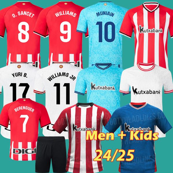 24 25 Club Bilbao Soccer Trikots Berenguer 2024 2025 Muniain Athletic Williams Jr Shirt Raul Garcia Villalibre Unai Simon Guruzeta Mann Kinderuniform